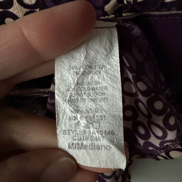 Y2K Women’s Charlotte Russe Purple & Cream Blouse with Belt Preppy Fashion - Picture 5 of 5